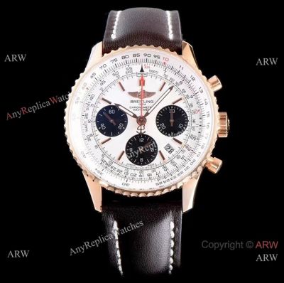 Breitling Navitimer 43mm Watch Rose Gold White Dial